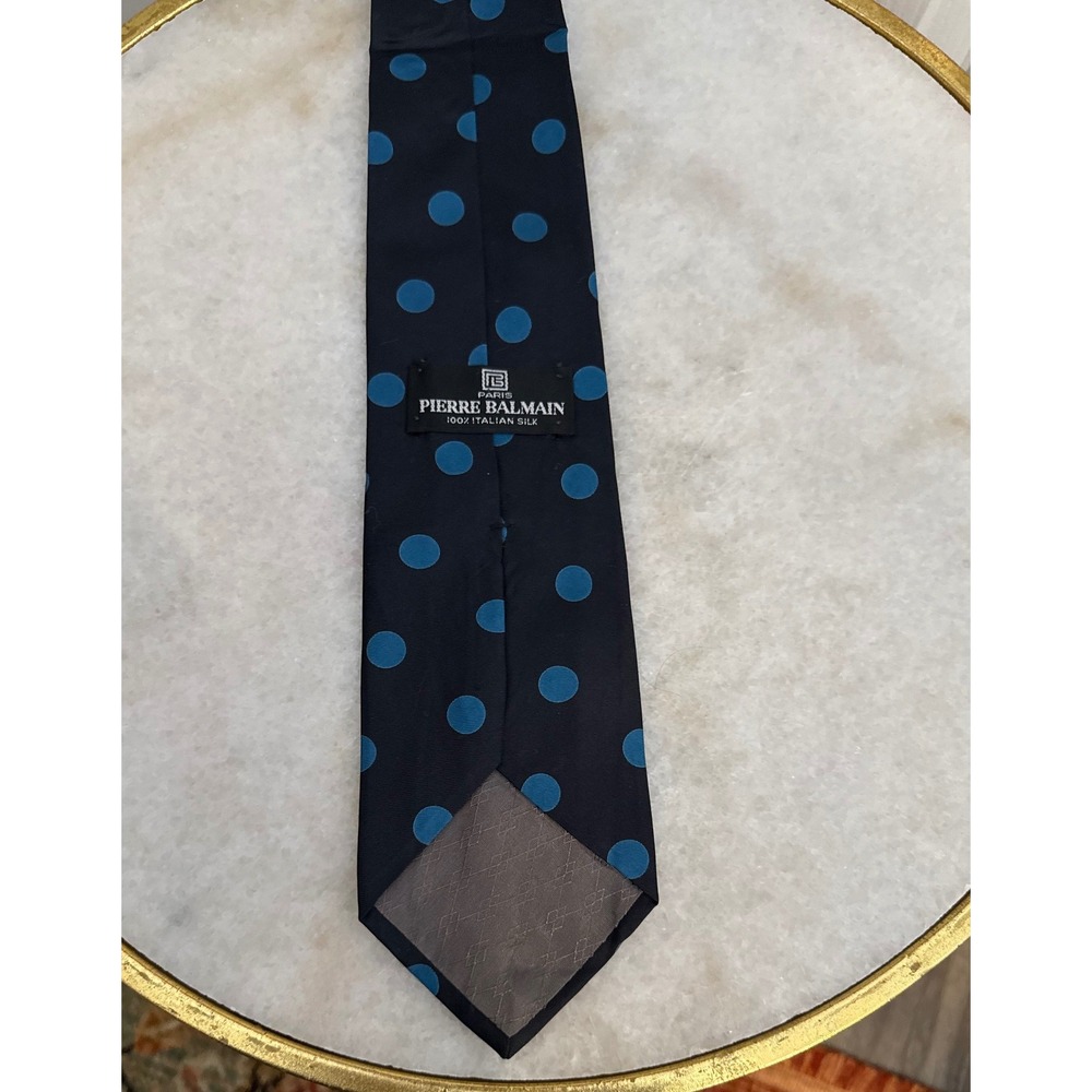 Pierre Balmain Polka Dot Silk Ties Set of 2 Red & Blue Italian Designer Neckties - Picture 5 of 8
